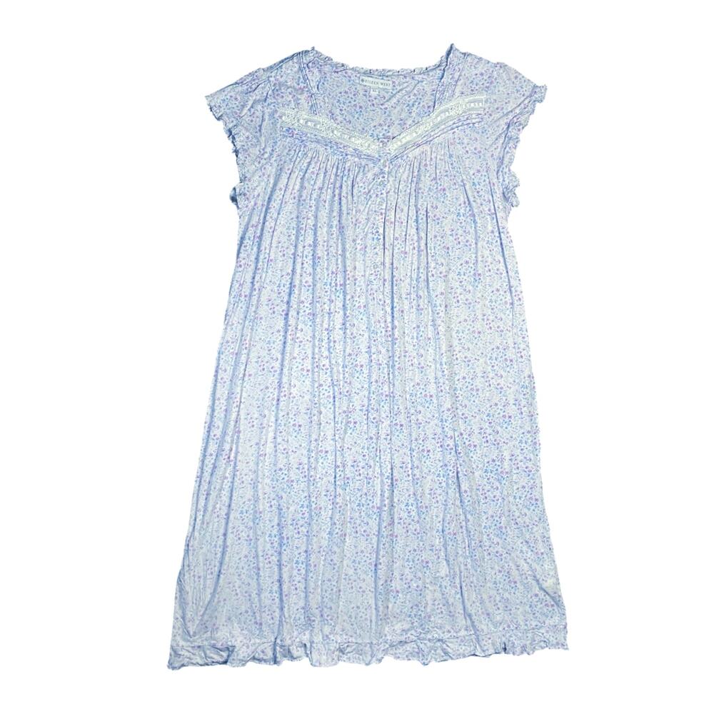 Eileen West Floral Lace Maxi Night Gown - XL